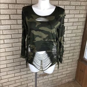 Meggie high class camouflage cut up shirt size O/S. One size fits most.